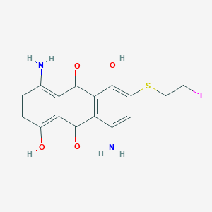 molecular formula C16H13IN2O4S B14583451 4,8-Diamino-1,5-dihydroxy-2-[(2-iodoethyl)sulfanyl]anthracene-9,10-dione CAS No. 61556-41-0