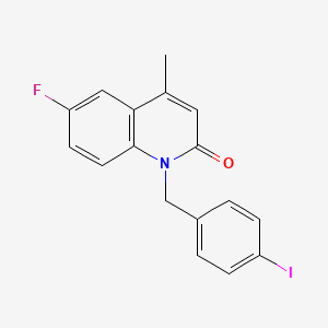 molecular formula C17H13FINO B14583474 6-Fluoro-1-[(4-iodophenyl)methyl]-4-methylquinolin-2(1H)-one CAS No. 61298-02-0