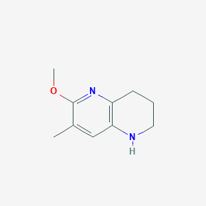 molecular formula C10H14N2O B1458353 6-甲氧基-7-甲基-1,2,3,4-四氢-1,5-萘啶 CAS No. 1820716-83-3