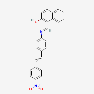 molecular formula C25H18N2O3 B14583576 1-({4-[2-(4-Nitrophenyl)ethenyl]anilino}methylidene)naphthalen-2(1H)-one CAS No. 61051-21-6