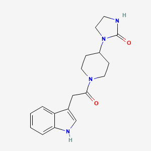 molecular formula C18H22N4O2 B14583601 1-{1-[(1H-Indol-3-yl)acetyl]piperidin-4-yl}imidazolidin-2-one CAS No. 61220-41-5