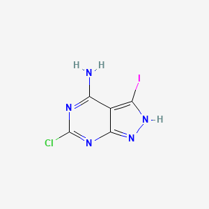 molecular formula C5H3ClIN5 B1458362 6-Chloro-3-iodo-1H-pyrazolo[3,4-d]pyrimidin-4-amine CAS No. 1935368-77-6