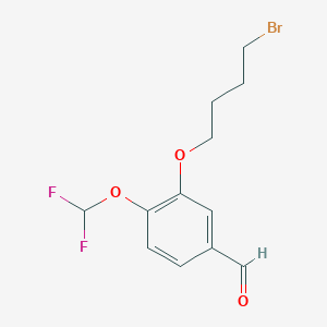 molecular formula C12H13BrF2O3 B1458364 3-(4-Bromobutoxy)-4-(difluoromethoxy)benzaldehyde CAS No. 1422361-77-0
