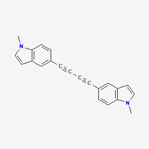 molecular formula C22H16N2 B14583649 1H-Indole, 5,5'-(1,3-butadiyne-1,4-diyl)bis[1-methyl- CAS No. 61640-22-0