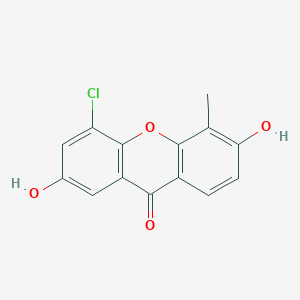 molecular formula C14H9ClO4 B14583666 4-Chloro-2,6-dihydroxy-5-methyl-9H-xanthen-9-one CAS No. 61234-60-4