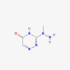 molecular formula C4H7N5O B14583732 3-[amino(methyl)amino]-4H-1,2,4-triazin-5-one CAS No. 61402-45-7