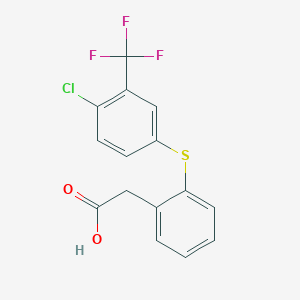 molecular formula C15H10ClF3O2S B14583793 (2-{[4-Chloro-3-(trifluoromethyl)phenyl]sulfanyl}phenyl)acetic acid CAS No. 61150-44-5