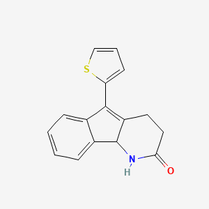 molecular formula C16H13NOS B14583930 5-(Thiophen-2-yl)-1,3,4,9b-tetrahydro-2H-indeno[1,2-b]pyridin-2-one CAS No. 61449-89-6