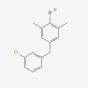 molecular formula C15H15ClO B14583947 4-[(3-Chlorophenyl)methyl]-2,6-dimethylphenol CAS No. 61259-76-5