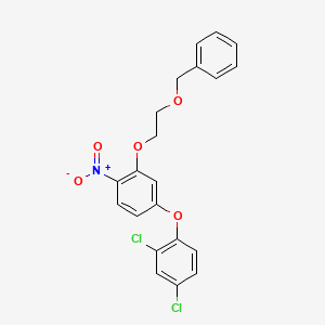 molecular formula C21H17Cl2NO5 B14583971 1-{3-[2-(Benzyloxy)ethoxy]-4-nitrophenoxy}-2,4-dichlorobenzene CAS No. 61432-47-1