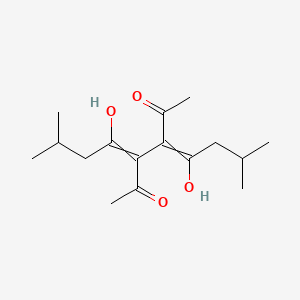 molecular formula C16H26O4 B14583983 3,4-Bis(1-hydroxy-3-methylbutylidene)hexane-2,5-dione CAS No. 61468-76-6