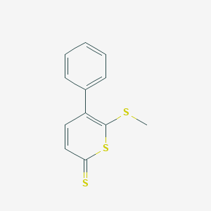 molecular formula C12H10S3 B14583985 6-(Methylsulfanyl)-5-phenyl-2H-thiopyran-2-thione CAS No. 61149-40-4