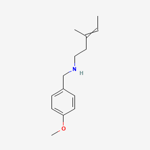 molecular formula C14H21NO B14583997 N-[(4-Methoxyphenyl)methyl]-3-methylpent-3-en-1-amine CAS No. 61334-31-4