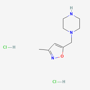 molecular formula C9H17Cl2N3O B1458400 1-[(3-Methylisoxazol-5-yl)methyl]piperazine dihydrochloride CAS No. 1431963-31-3