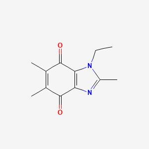 molecular formula C12H14N2O2 B14584021 1-Ethyl-2,5,6-trimethyl-1H-benzimidazole-4,7-dione CAS No. 61373-08-8