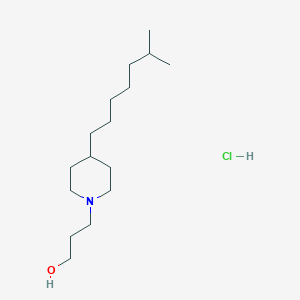 molecular formula C16H34ClNO B14584028 3-[4-(6-Methylheptyl)piperidin-1-yl]propan-1-ol;hydrochloride CAS No. 61515-54-6