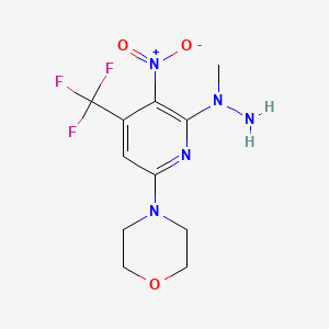 molecular formula C11H14F3N5O3 B1458403 N-甲基-N-(6-吗啉-4'-基-3-硝基-4-(三氟甲基)吡啶-2-基)肼 CAS No. 1053658-19-7
