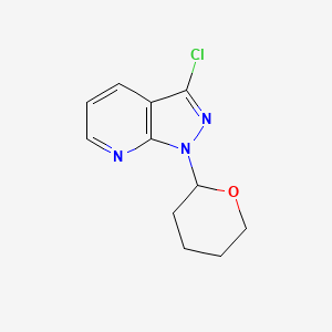 molecular formula C11H12ClN3O B1458408 3-chloro-1-(oxan-2-yl)-1H-pyrazolo[3,4-b]pyridine CAS No. 1416713-35-3