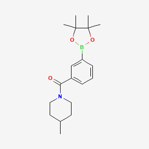 molecular formula C19H28BNO3 B1458409 (4-甲基哌啶-1-基)(3-(4,4,5,5-四甲基-1,3,2-二氧杂硼烷-2-基)苯基)甲苯酮 CAS No. 1509932-02-8