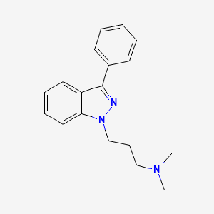 molecular formula C18H21N3 B14584090 N,N-Dimethyl-3-(3-phenyl-1H-indazol-1-yl)propan-1-amine CAS No. 61365-77-3