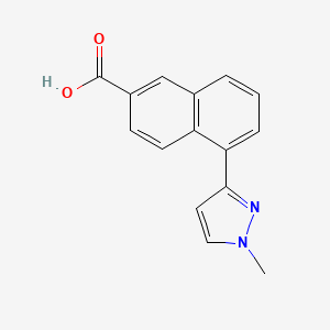 molecular formula C15H12N2O2 B1458413 5-(1-methyl-1H-pyrazol-3-yl)naphthalene-2-carboxylic acid CAS No. 1638612-97-1