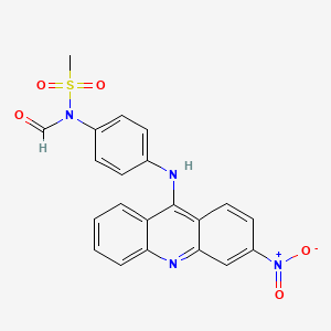 molecular formula C21H16N4O5S B14584176 N-(Methanesulfonyl)-N-{4-[(3-nitroacridin-9-yl)amino]phenyl}formamide CAS No. 61068-03-9