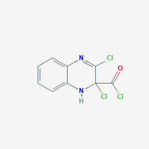 molecular formula C9H5Cl3N2O B14584217 2,3-Dichloro-1,2-dihydroquinoxaline-2-carbonyl chloride CAS No. 61598-26-3