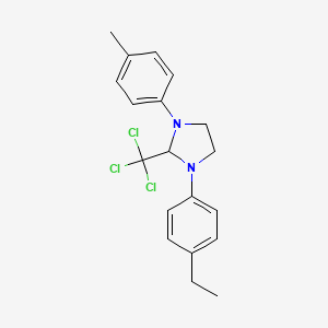 molecular formula C19H21Cl3N2 B14584349 1-(4-Ethylphenyl)-3-(4-methylphenyl)-2-(trichloromethyl)imidazolidine CAS No. 61545-19-5