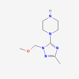 molecular formula C9H17N5O B1458435 1-[1-(甲氧基甲基)-3-甲基-1H-1,2,4-三唑-5-基]哌嗪 CAS No. 1630763-43-7