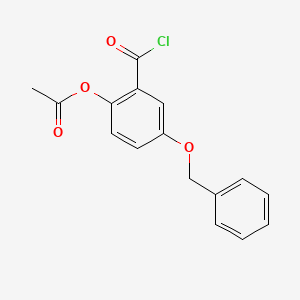 molecular formula C16H13ClO4 B14584358 4-(Benzyloxy)-2-(chlorocarbonyl)phenyl acetate CAS No. 61340-18-9