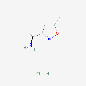 molecular formula C6H11ClN2O B1458441 (1S)-1-(5-甲基-1,2-恶唑-3-基)乙-1-胺盐酸盐 CAS No. 1807939-17-8
