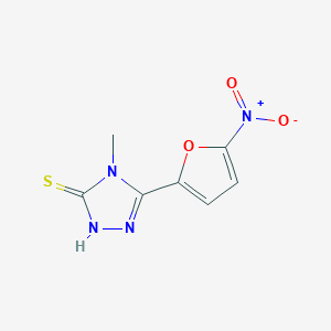 molecular formula C7H6N4O3S B14584468 3H-1,2,4-Triazole-3-thione, 2,4-dihydro-4-methyl-5-(5-nitro-2-furanyl)- CAS No. 61323-58-8