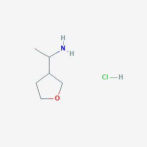 molecular formula C6H14ClNO B1458453 1-(氧杂环丙烷-3-基)乙胺盐酸盐 CAS No. 1803592-17-7