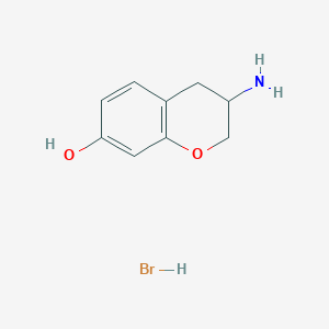 molecular formula C9H12BrNO2 B14584537 3-amino-3,4-dihydro-2H-chromen-7-ol;hydrobromide CAS No. 61190-30-5