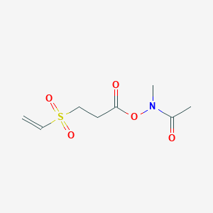 molecular formula C8H13NO5S B14584538 N-{[3-(Ethenesulfonyl)propanoyl]oxy}-N-methylacetamide CAS No. 61515-38-6