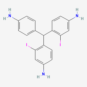 molecular formula C19H17I2N3 B14584592 4,4'-[(4-Aminophenyl)methylene]bis(3-iodoaniline) CAS No. 61593-09-7