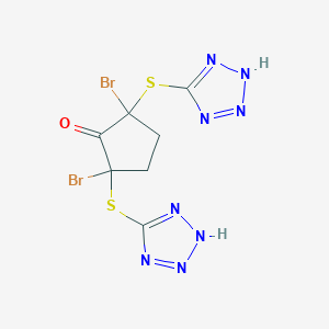 molecular formula C7H6Br2N8OS2 B14584664 2,5-Dibromo-2,5-bis[(2H-tetrazol-5-yl)sulfanyl]cyclopentan-1-one CAS No. 61631-46-7