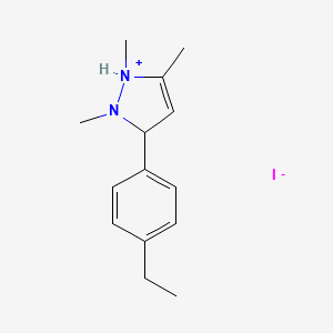 molecular formula C14H21IN2 B14584674 3-(4-Ethylphenyl)-1,2,5-trimethyl-2,3-dihydro-1H-pyrazol-1-ium iodide CAS No. 61592-30-1