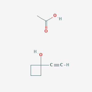 molecular formula C8H12O3 B14584698 Acetic acid;1-ethynylcyclobutan-1-ol CAS No. 61422-83-1