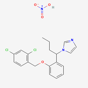 molecular formula C20H21Cl2N3O4 B14584702 1-[1-[2-[(2,4-Dichlorophenyl)methoxy]phenyl]butyl]imidazole;nitric acid CAS No. 61292-34-0