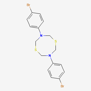 molecular formula C16H16Br2N2S2 B14584770 3,7-Bis(4-bromophenyl)-1,5,3,7-dithiadiazocane CAS No. 61135-74-8