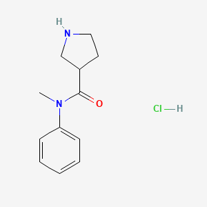 molecular formula C12H17ClN2O B1458478 N-methyl-N-phenylpyrrolidine-3-carboxamide hydrochloride CAS No. 1579171-16-6