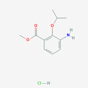 molecular formula C11H16ClNO3 B1458479 Methyl 3-amino-2-(propan-2-yloxy)benzoate hydrochloride CAS No. 1803581-06-7