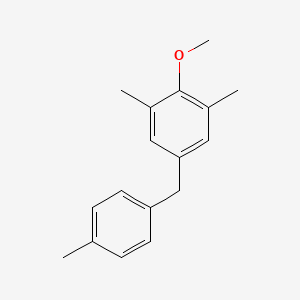 molecular formula C17H20O B14584798 2-Methoxy-1,3-dimethyl-5-[(4-methylphenyl)methyl]benzene CAS No. 61259-79-8