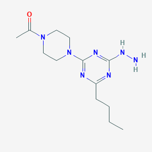 1-[4-(4-Butyl-6-hydrazinyl-1,3,5-triazin-2-yl)piperazin-1-yl]ethan-1-one