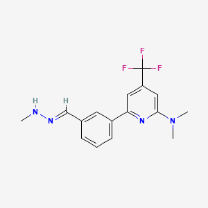 molecular formula C16H17F3N4 B1458481 Dimethyl-{6-[3-(methyl-hydrazonomethyl)-phenyl]-4-trifluoromethyl-pyridin-2-yl}-amine CAS No. 1311283-78-9