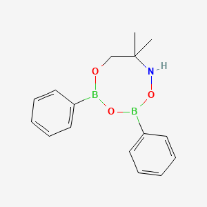 molecular formula C16H19B2NO3 B14584848 7,7-Dimethyl-2,4-diphenyl-1,3,5,6,2,4-trioxazadiborocane CAS No. 61424-19-9