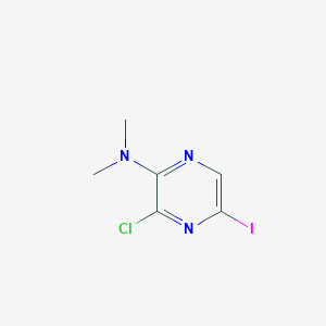 molecular formula C6H7ClIN3 B1458487 3-chloro-5-iodo-N,N-dimethylpyrazin-2-amine CAS No. 1704064-42-5