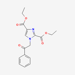 molecular formula C17H18N2O5 B1458488 diethyl 1-(2-oxo-2-phenylethyl)-1H-imidazole-2,4-dicarboxylate CAS No. 1638612-75-5
