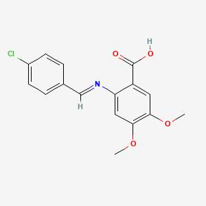 2-{(E)-[(4-Chlorophenyl)methylidene]amino}-4,5-dimethoxybenzoic acid